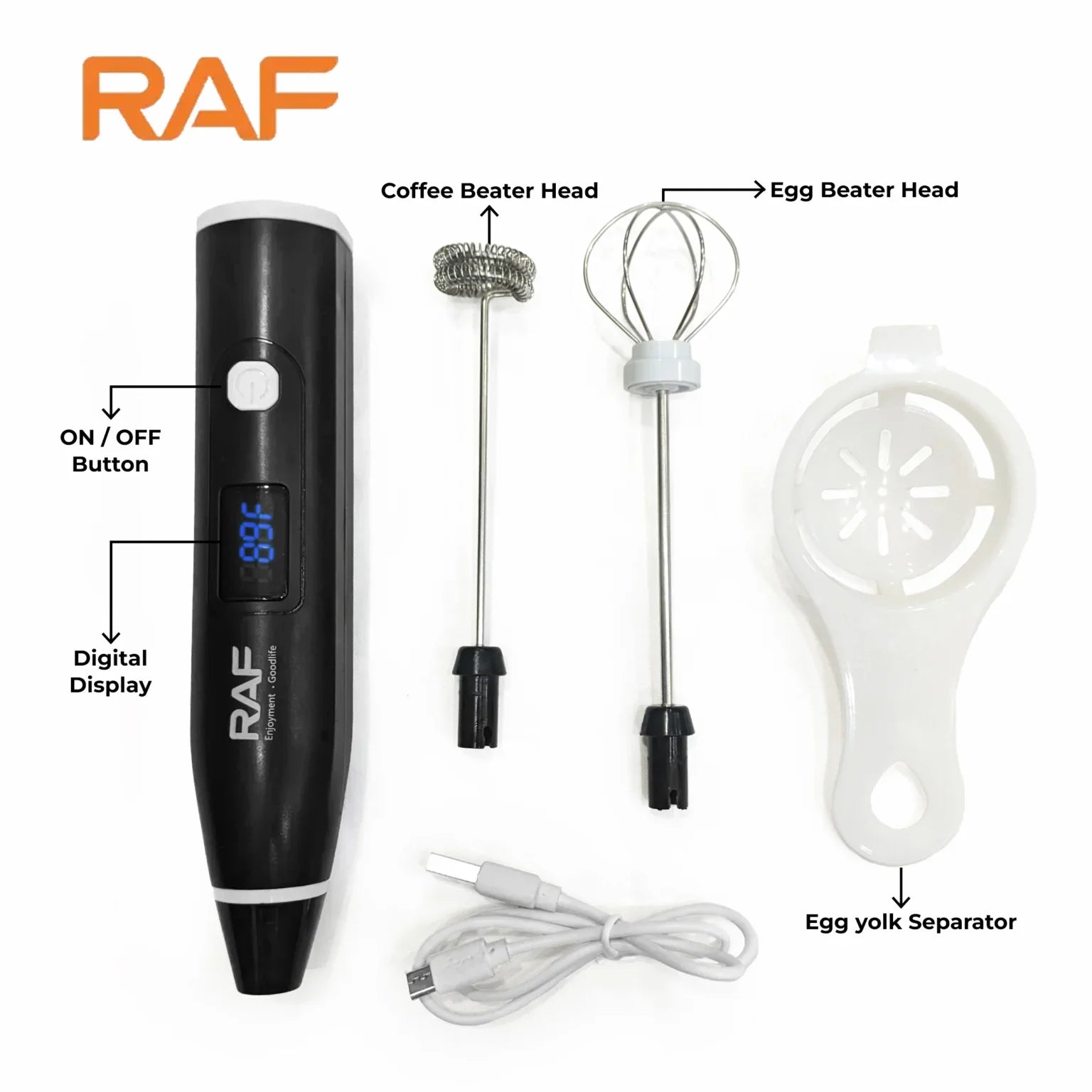 2 in 1 Rechargeable Electric Coffee Beater & Milk Frother USB Handheld Mixer for Coffee, Egg & Cake